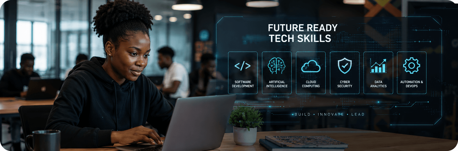 Learner building future-ready tech skills with modern digital tools